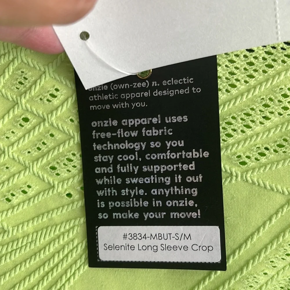 Onzie crop top size S/M - lime green - Picture 8 of 14